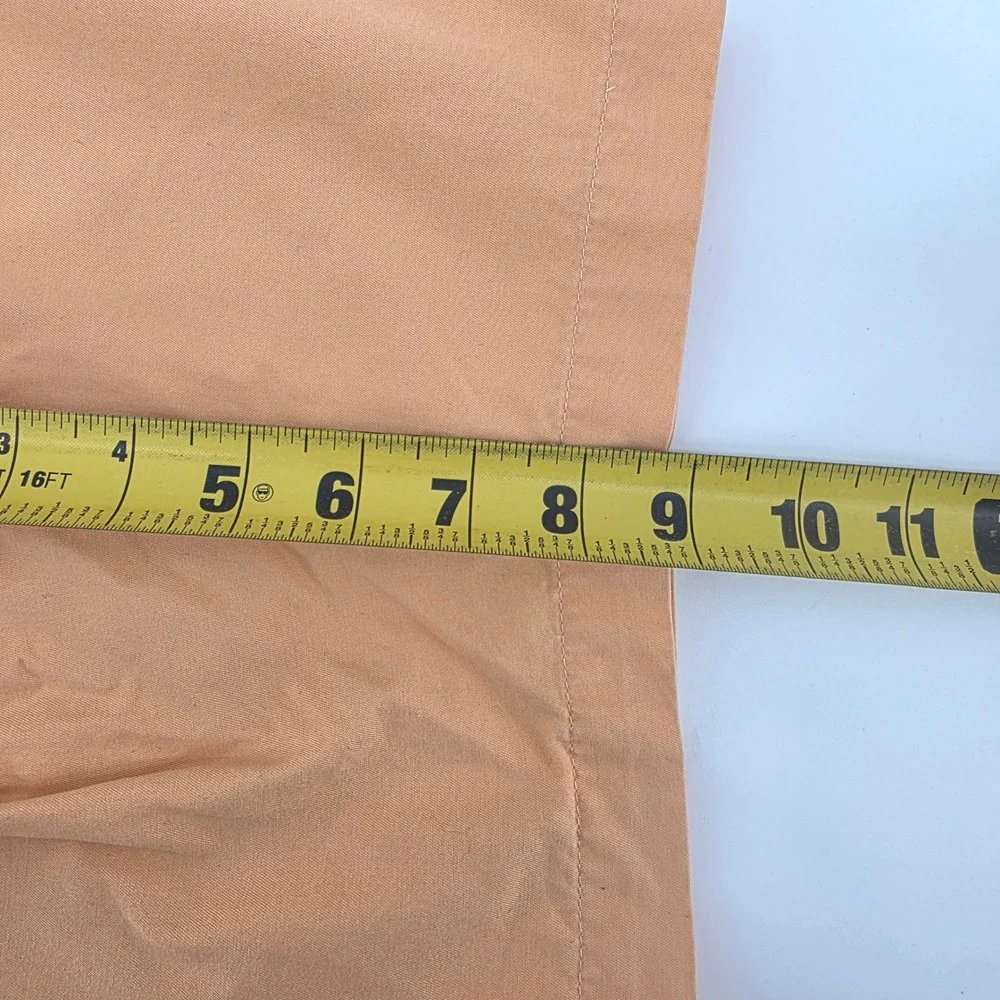 Peter Millar Mens 34 Cotton Flat Front Chino Shorts Orange Apricot Golf Casual